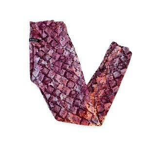 k-deer pink/burgundy python leggings